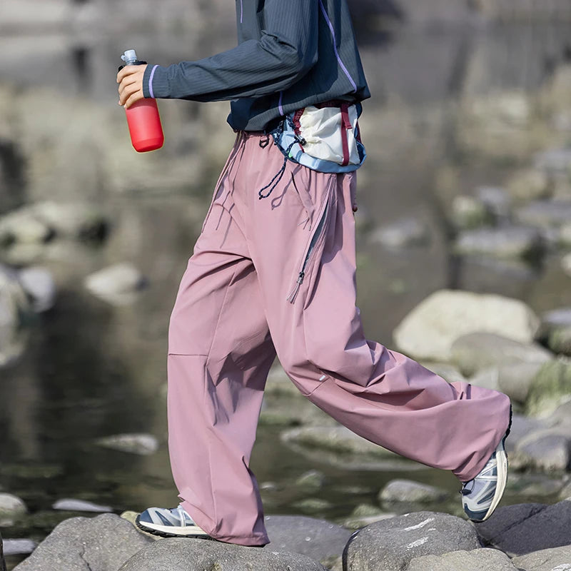 CHRLCK Waterproof Hiking Cargo Pants Men Women Breathable Fashion Cargo Pants Autumn Trousers Fishing Camping Pants Unisex