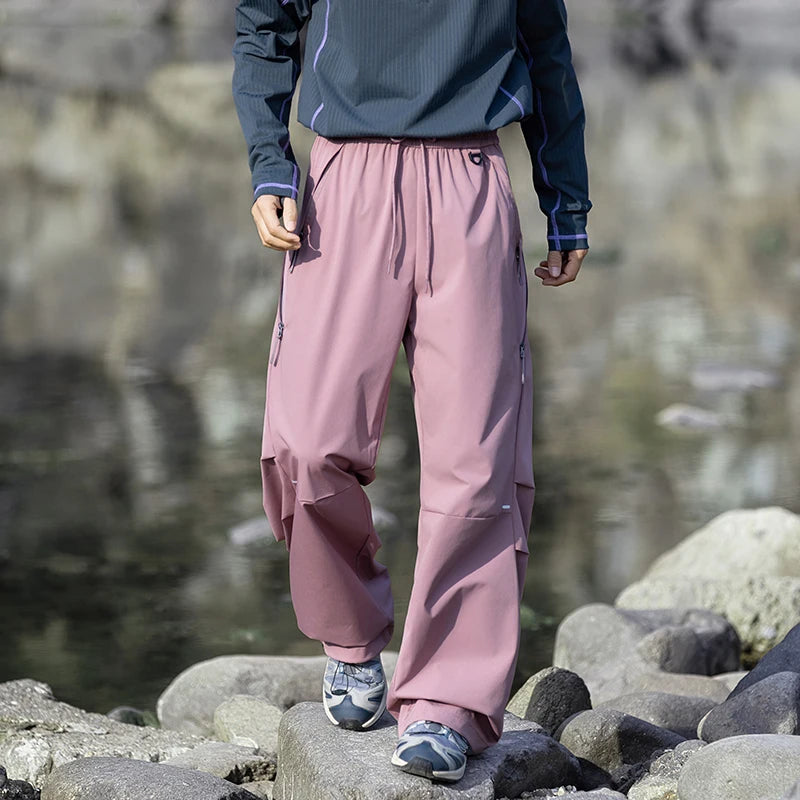 CHRLCK Waterproof Hiking Cargo Pants Men Women Breathable Fashion Cargo Pants Autumn Trousers Fishing Camping Pants Unisex