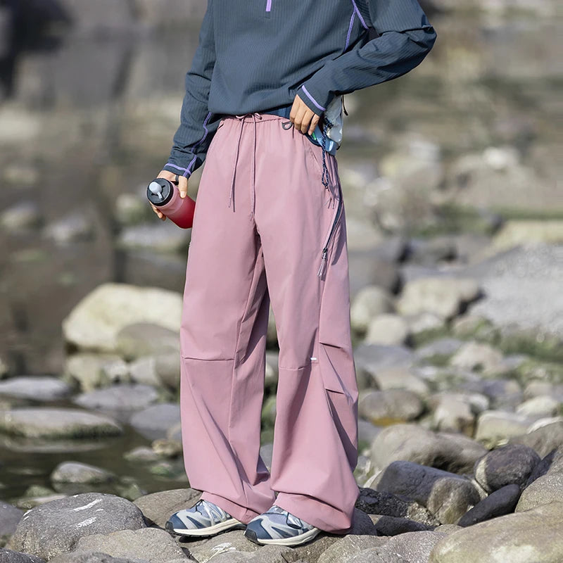 CHRLCK Waterproof Hiking Cargo Pants Men Women Breathable Fashion Cargo Pants Autumn Trousers Fishing Camping Pants Unisex