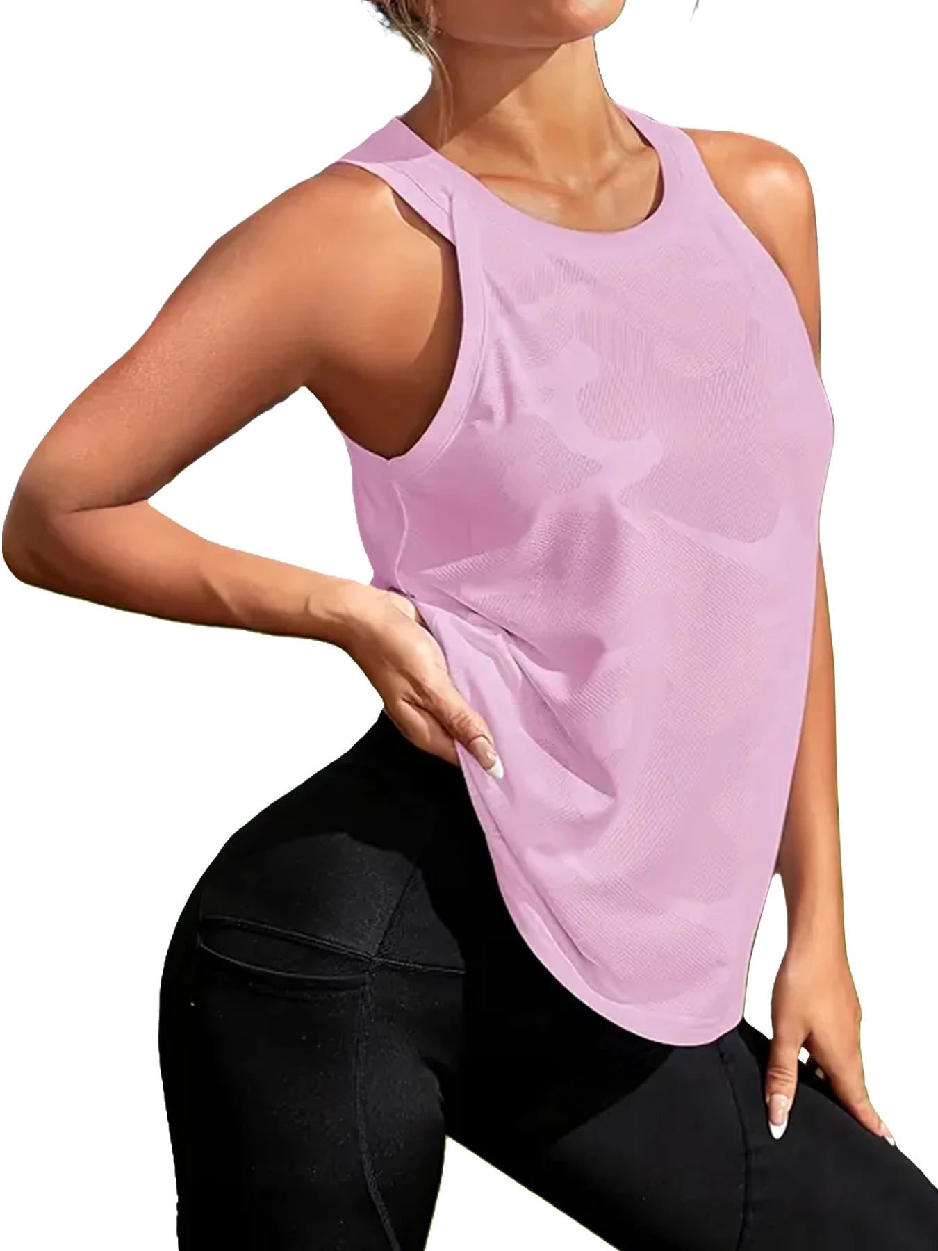 Tank Top Sleeveless Classic Neckline Comfortable Fit Regular Super Soft Mesh All Season Running Tennis Yoga For Women